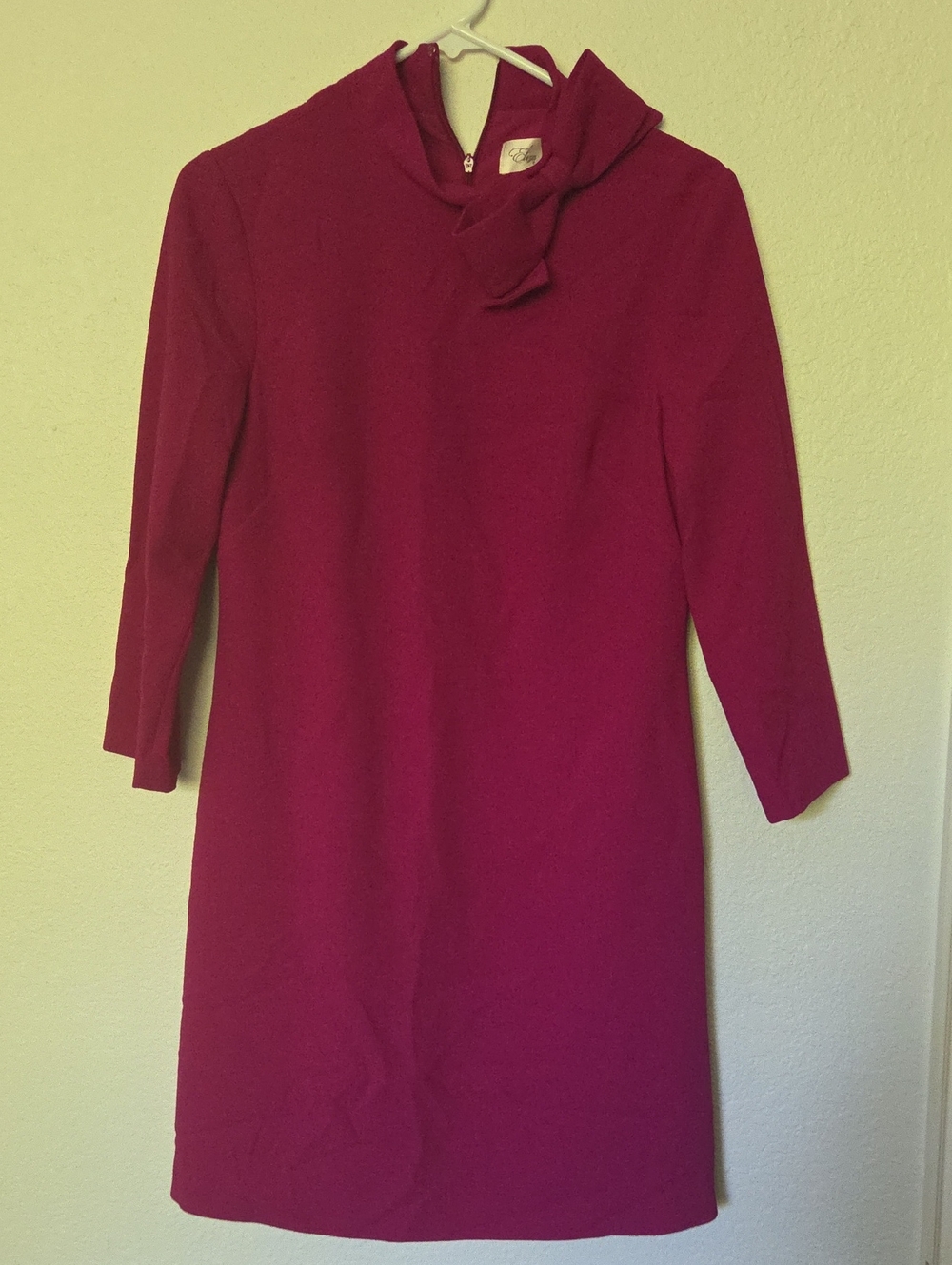 Eliza J Magenta Sheath Dress with Knot Neck